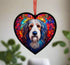 Bearded Collie Stained Glass Effect Heart Suncatcher